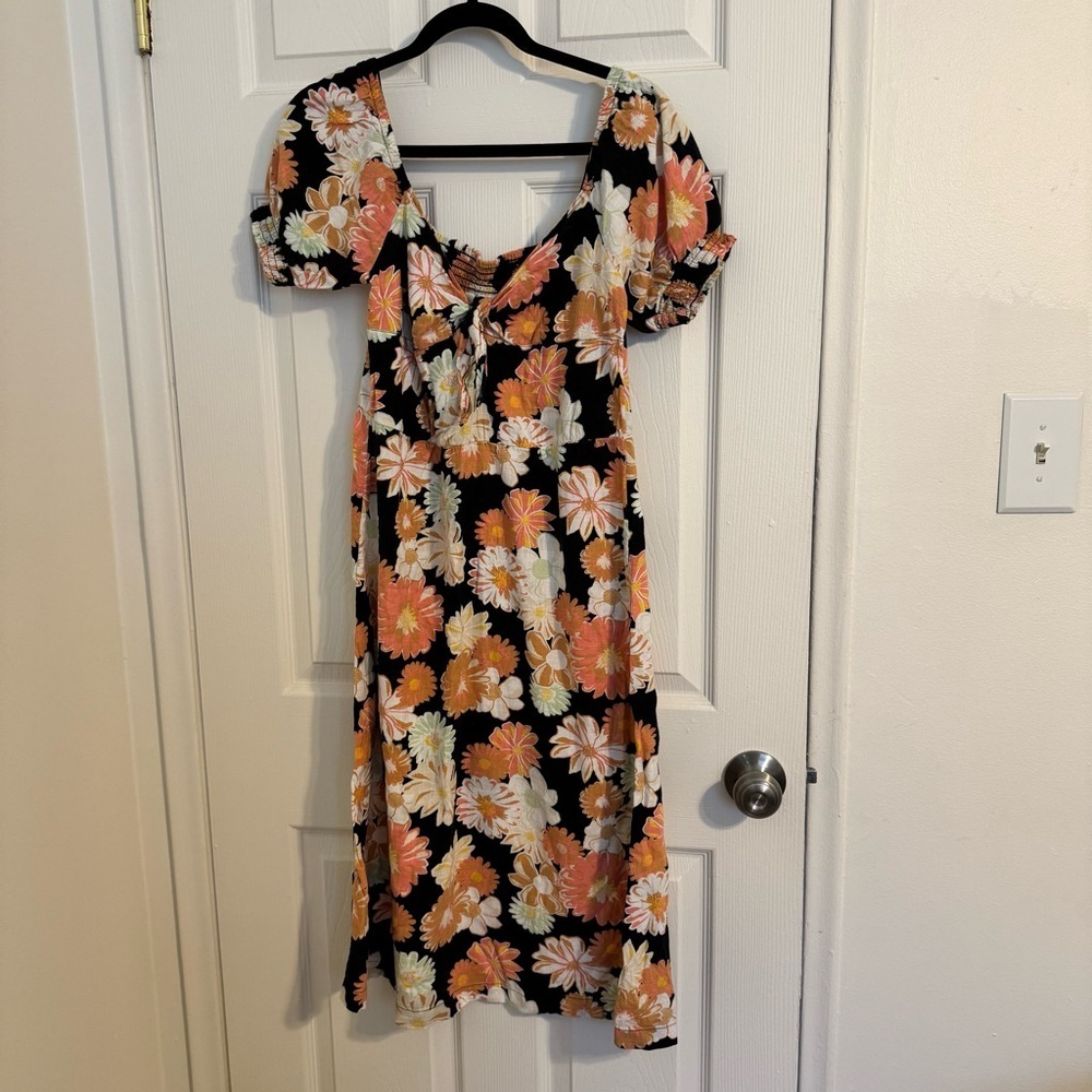 Roxy Floral Midi Dress | Women’s Size M | Boho Surf Summer Festival